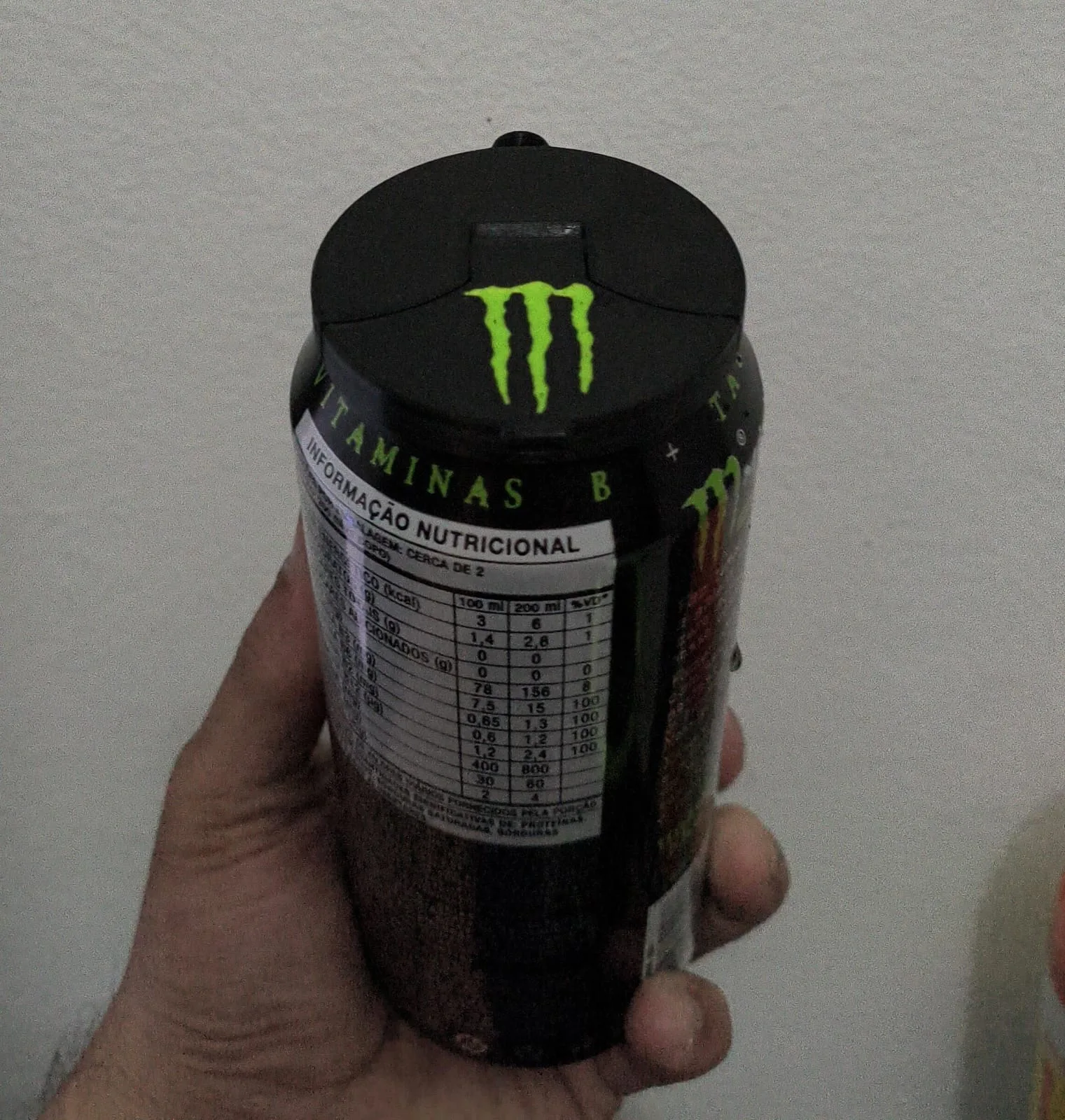 Tampa de lata 473ml 3D - Personalizada estilo Monster (Verde Neon/Preto)