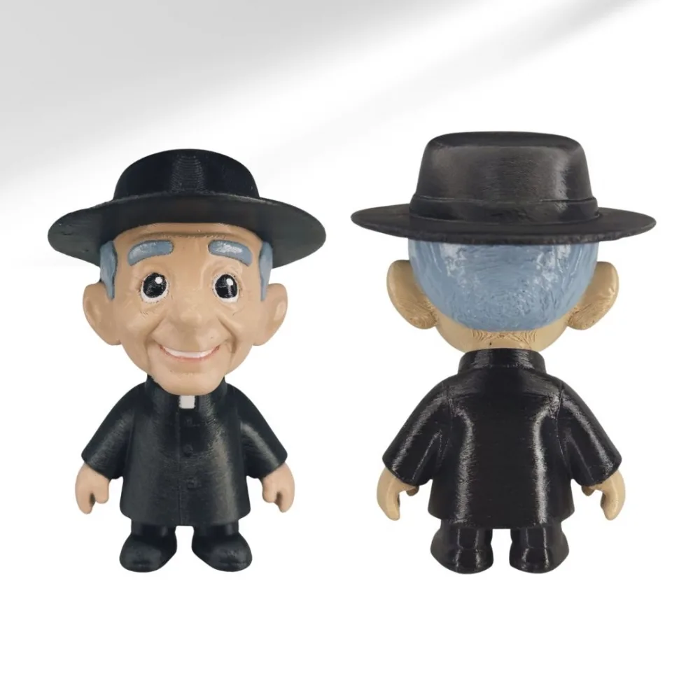 Estatueta Mini Padre Libério Minimalista 3D (12cm)