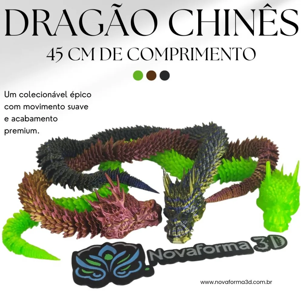 Dragão Chinês Articulado 3D – 45 cm