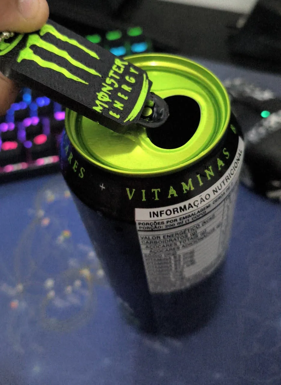 Abridor de latas Monster 3D -  (Verde Neon/Preto)