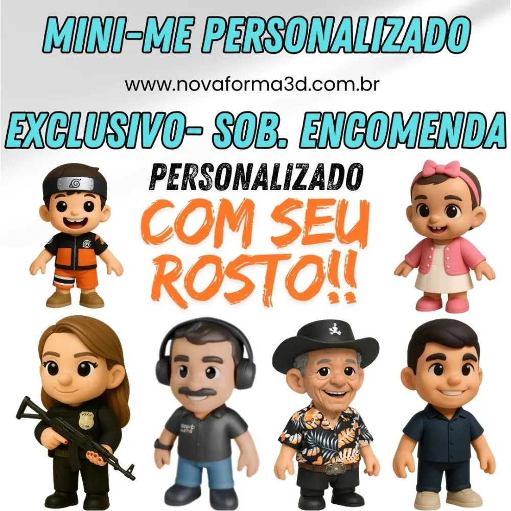 Mini-ME 3D Personalizado | Miniatura com Seu Rosto (12 cm)